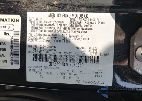 2016 Ford Fusion Se from USA, damaged, VIN 3FA6P0HDXGR273668